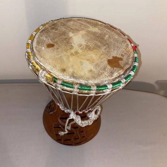 Drum Djembe Vintage Drums, Wood and Hide Tribal Instruments Handmade - Picture 2 of 8